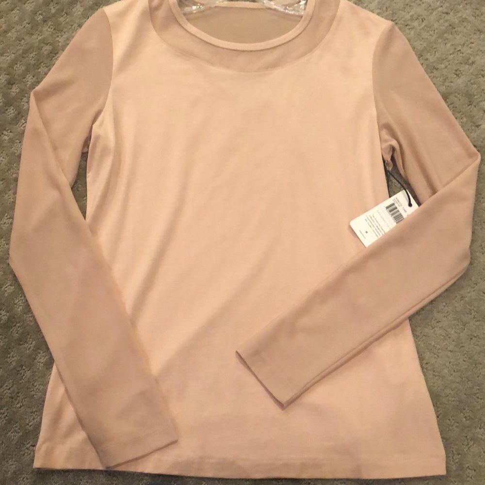 Anatomie long sleeve mesh Kim top in blush!
